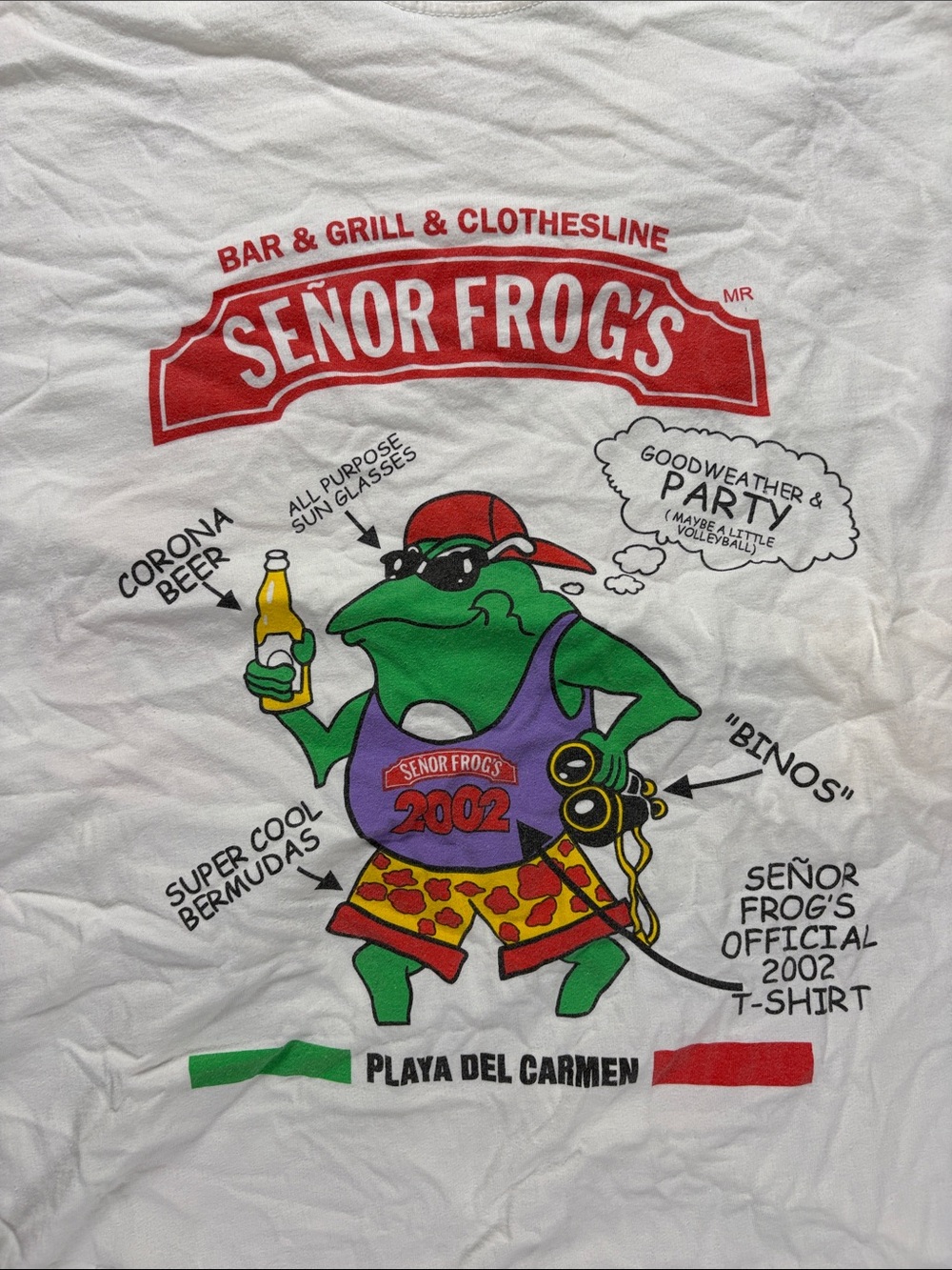 Señor Frog's Vintage 2002 Official Party Shirt One Size Fits All